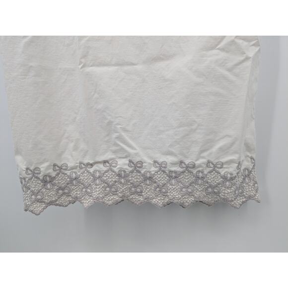 D. Porthault Ivory Pillowcase Gray Lace Trim 100% Combed Cotton - Picture 3 of 5